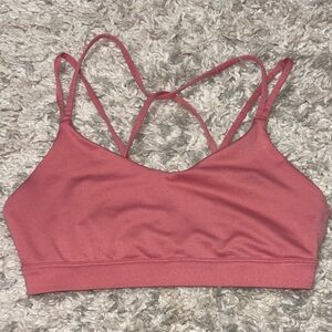 Women's Pink Strappy sports bra size medium old navy active EUC- no padding